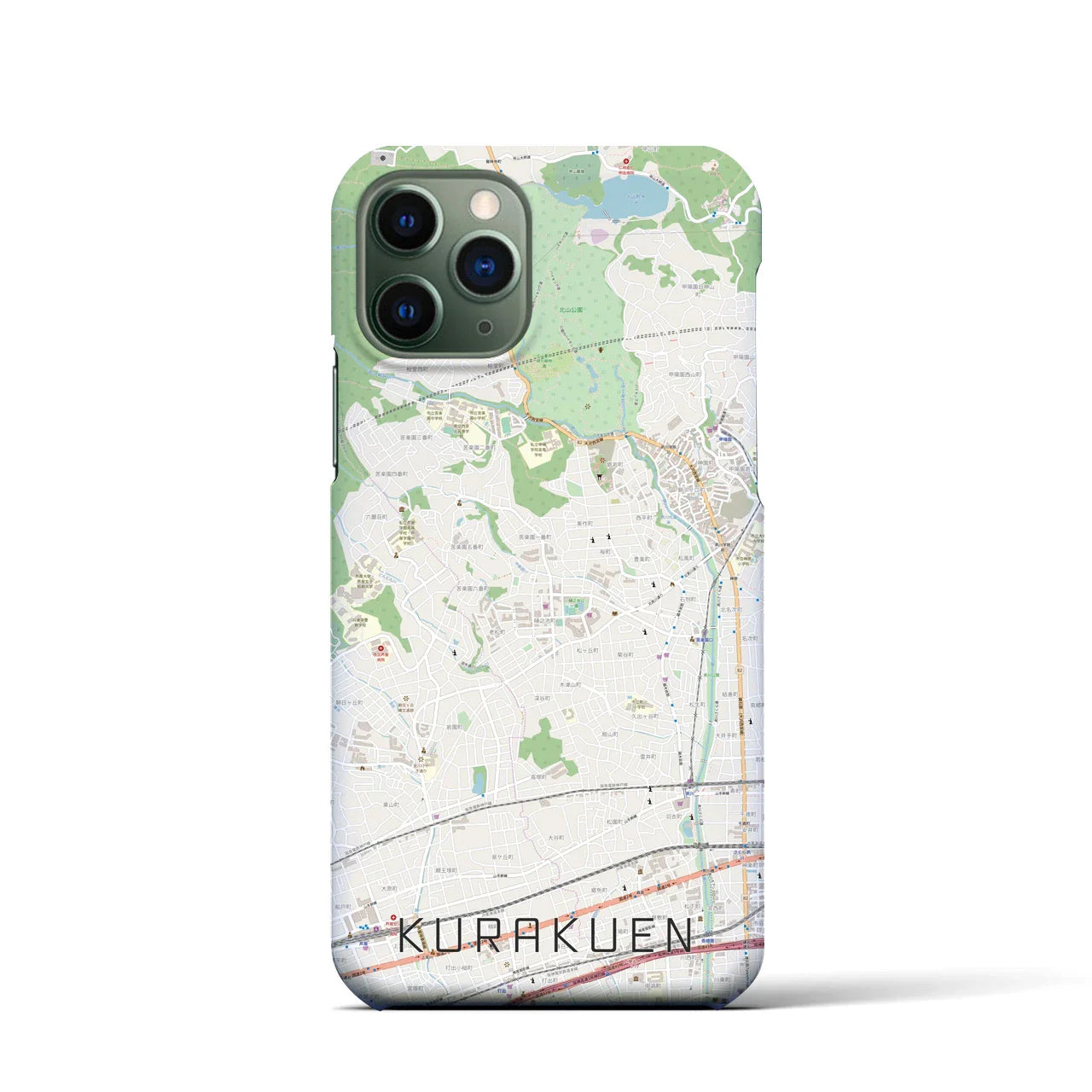 【苦楽園(兵庫県)】地図柄iPhoneケース(バックカバータイプ)