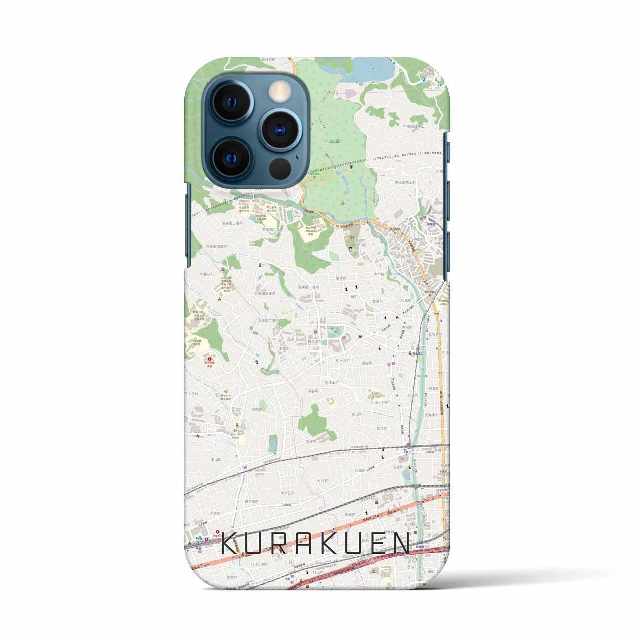 【苦楽園(兵庫県)】地図柄iPhoneケース(バックカバータイプ)