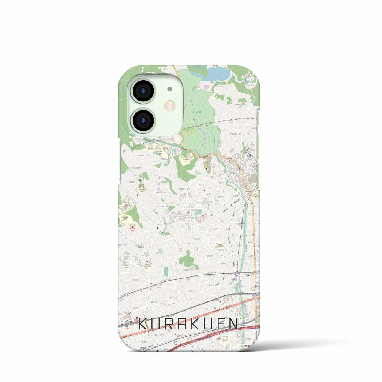 【苦楽園(兵庫県)】地図柄iPhoneケース(バックカバータイプ)