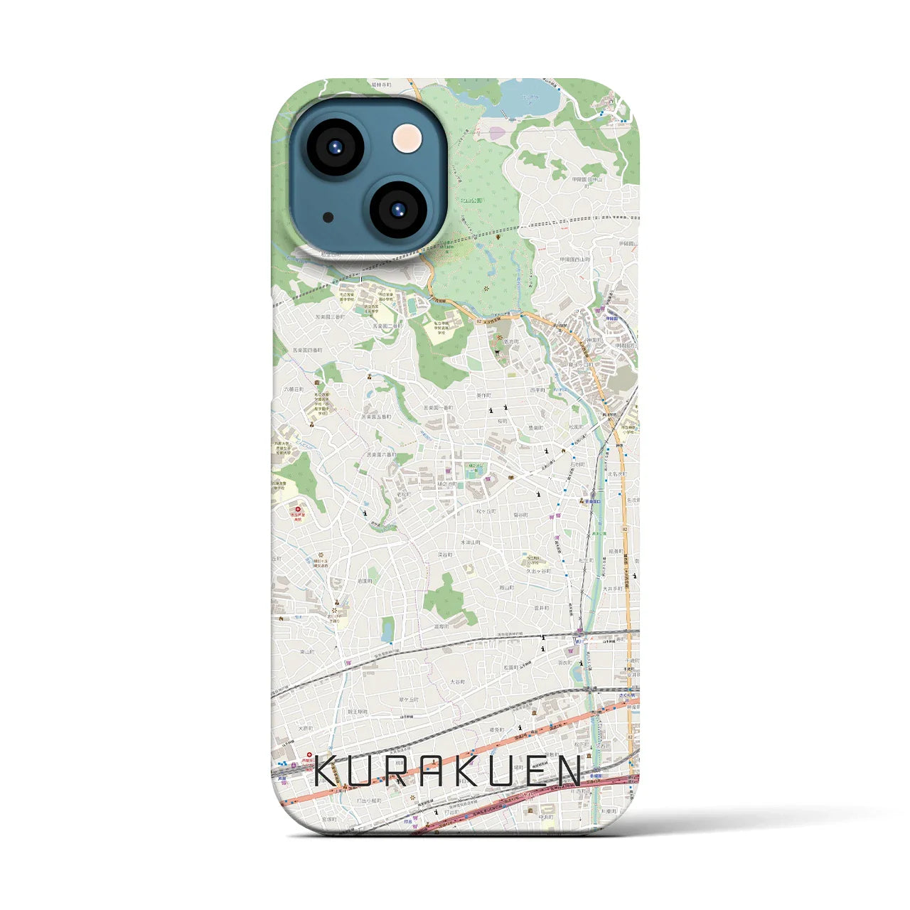 【苦楽園(兵庫県)】地図柄iPhoneケース(バックカバータイプ)