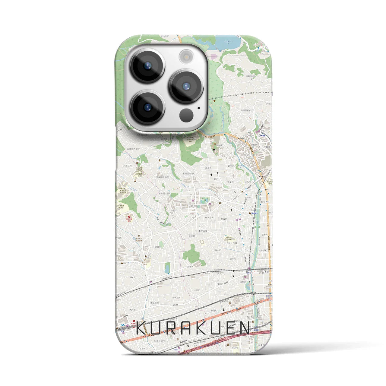 【苦楽園(兵庫県)】地図柄iPhoneケース(バックカバータイプ)