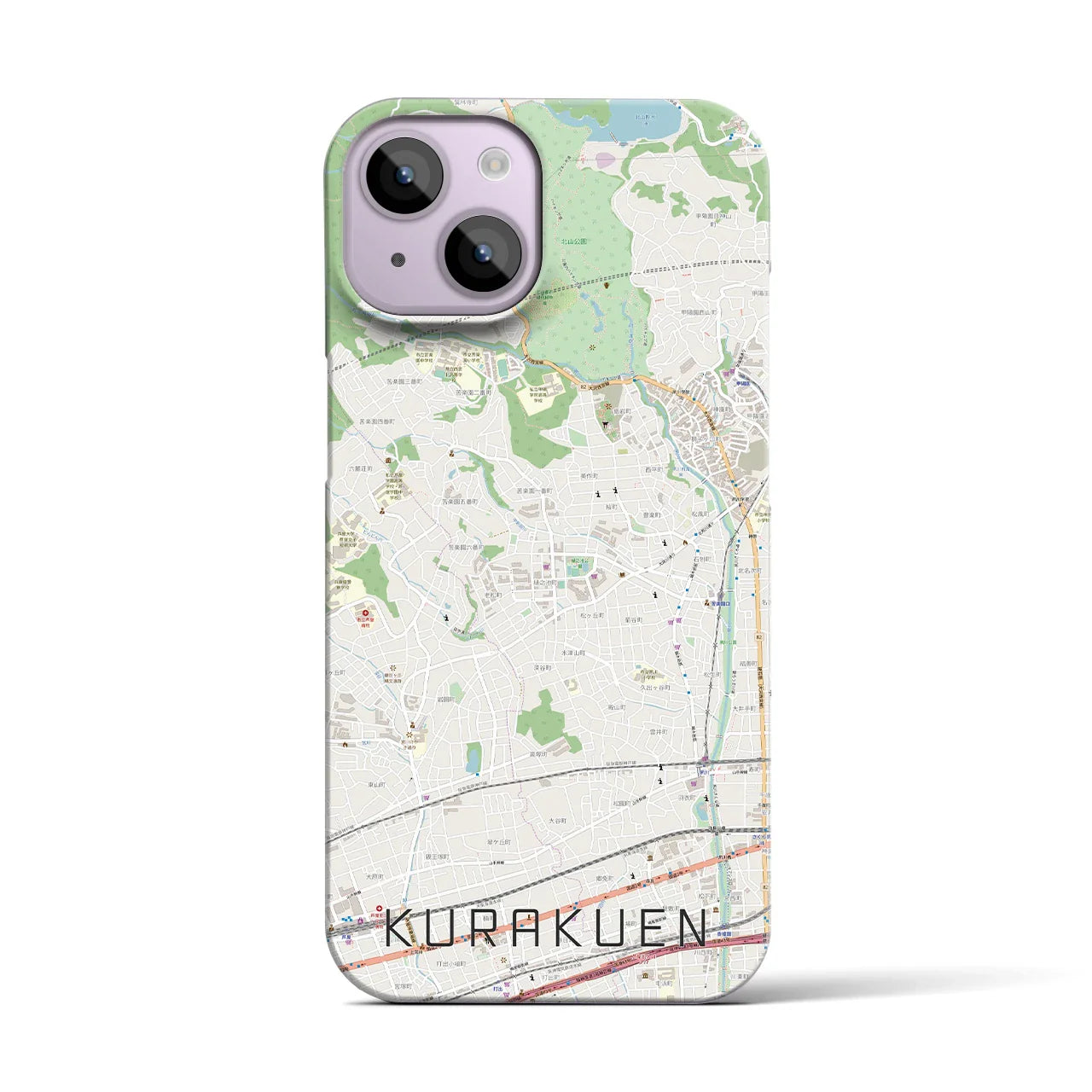 【苦楽園(兵庫県)】地図柄iPhoneケース(バックカバータイプ)