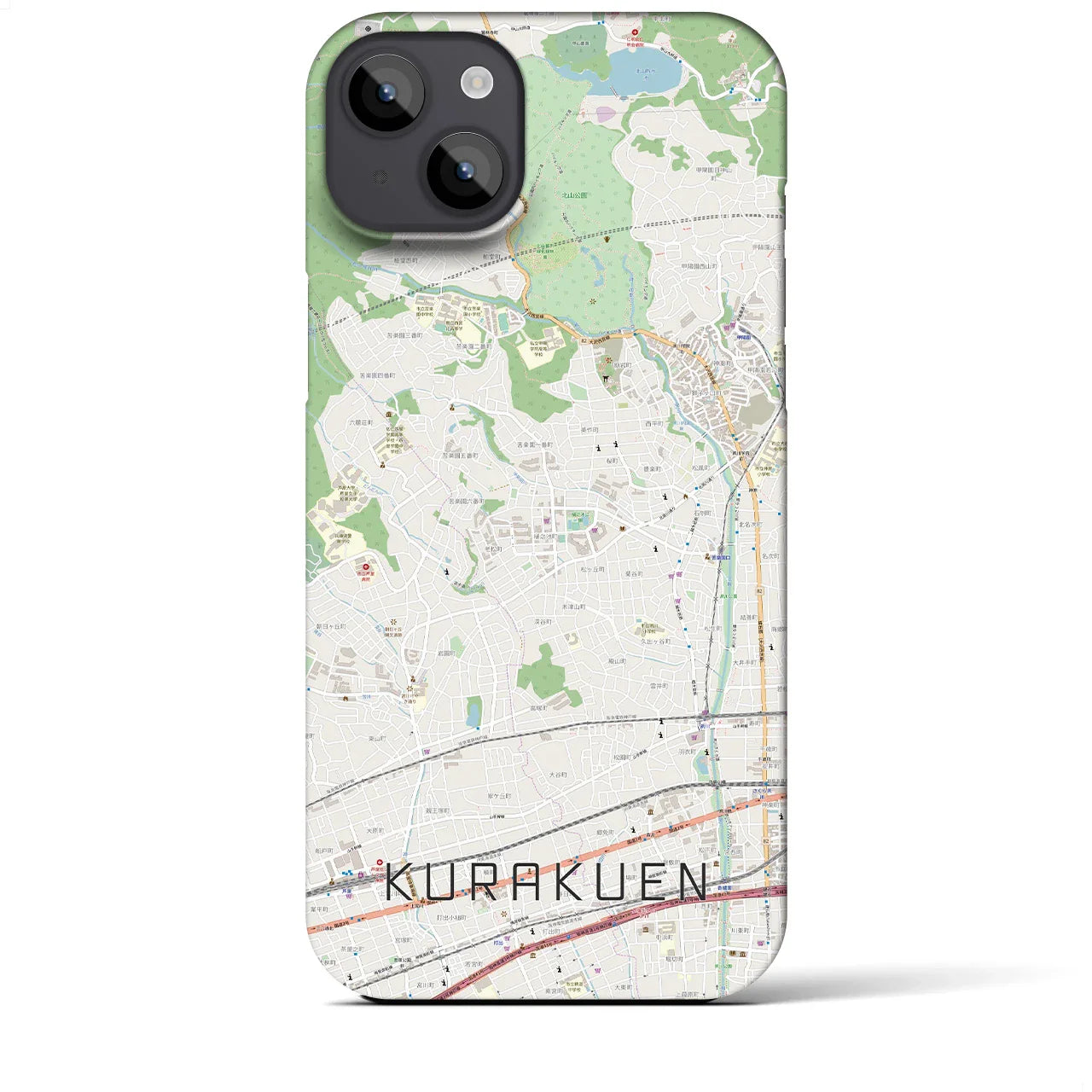 【苦楽園(兵庫県)】地図柄iPhoneケース(バックカバータイプ)