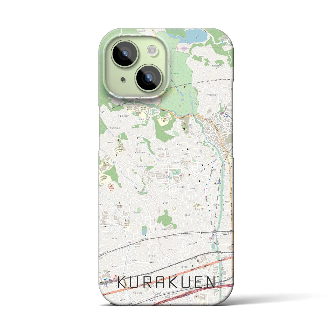 【苦楽園(兵庫県)】地図柄iPhoneケース(バックカバータイプ)