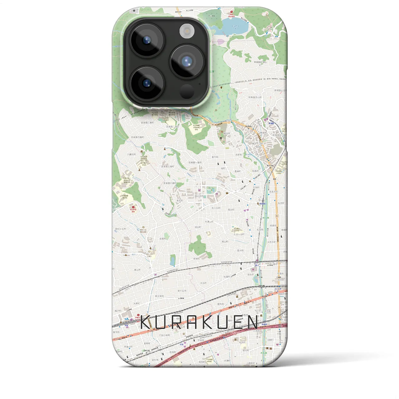 【苦楽園(兵庫県)】地図柄iPhoneケース(バックカバータイプ)