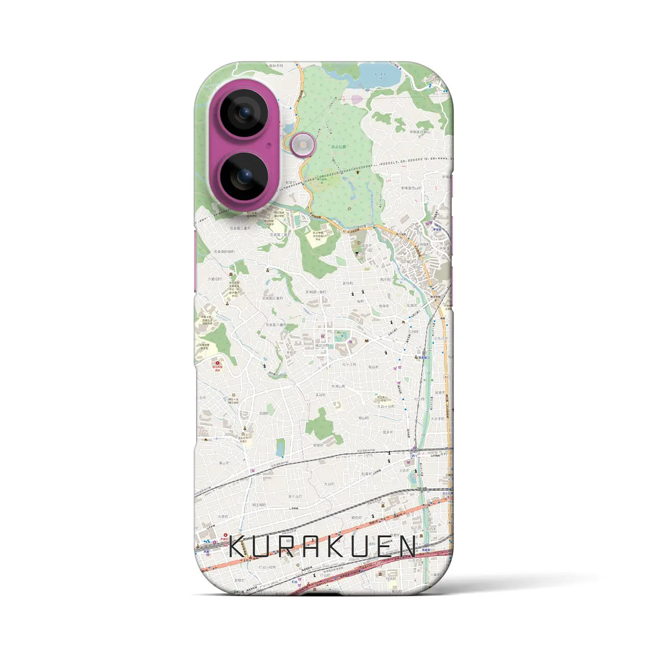 【苦楽園(兵庫県)】地図柄iPhoneケース(バックカバータイプ)