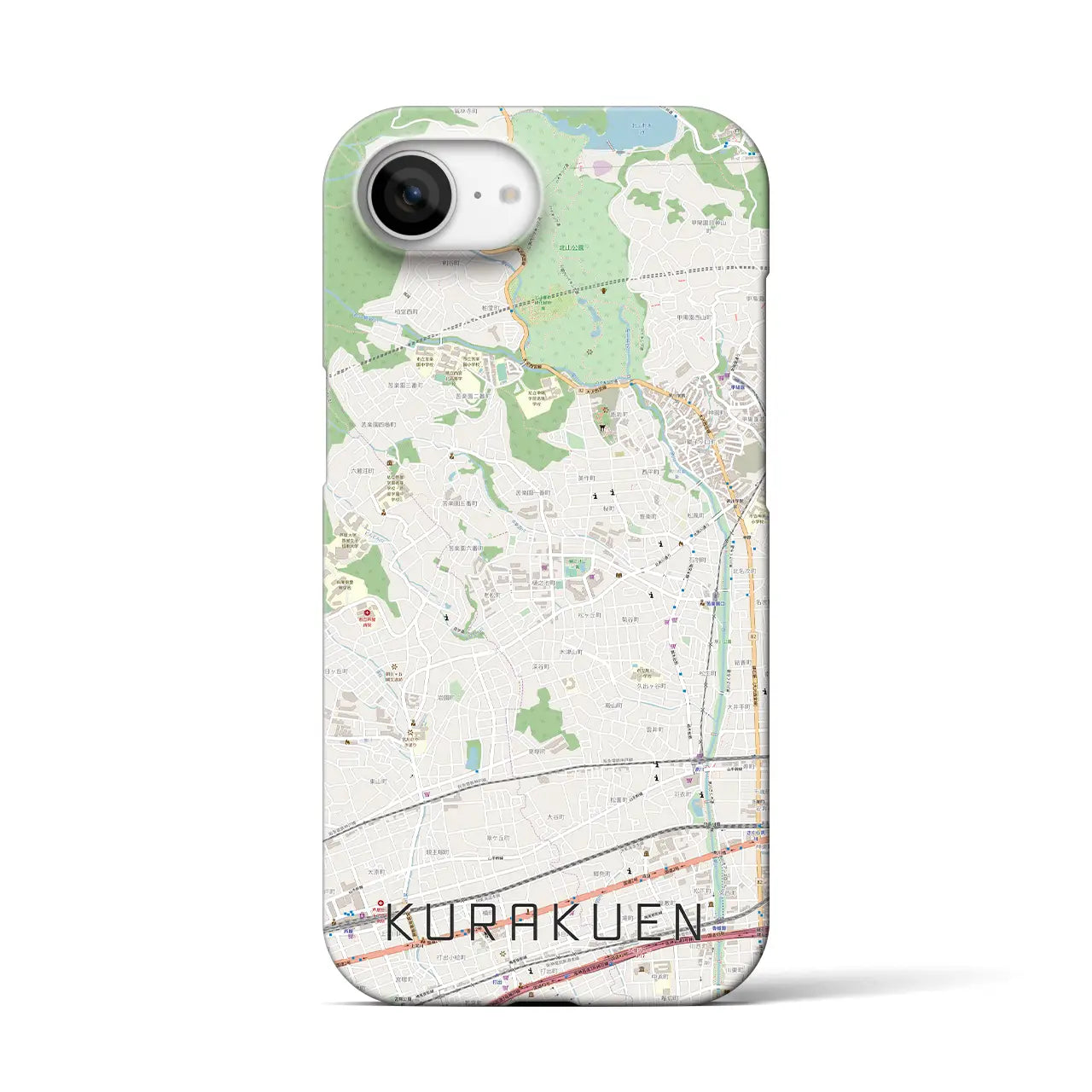 【苦楽園(兵庫県)】地図柄iPhoneケース(バックカバータイプ)