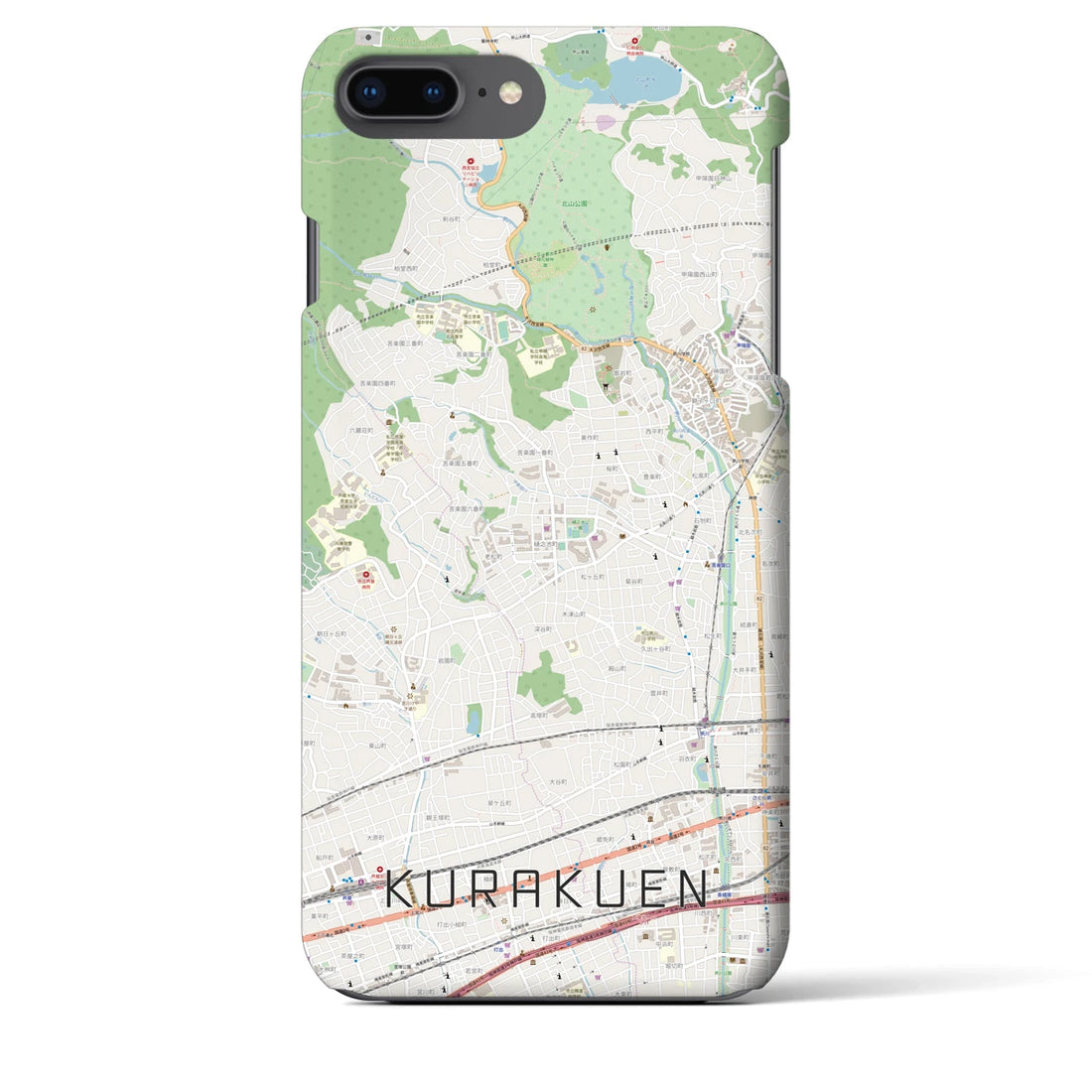 【苦楽園(兵庫県)】地図柄iPhoneケース(バックカバータイプ)ナチュラル・iPhone 8Plus /7Plus / 6sPlus / 6Plus 用