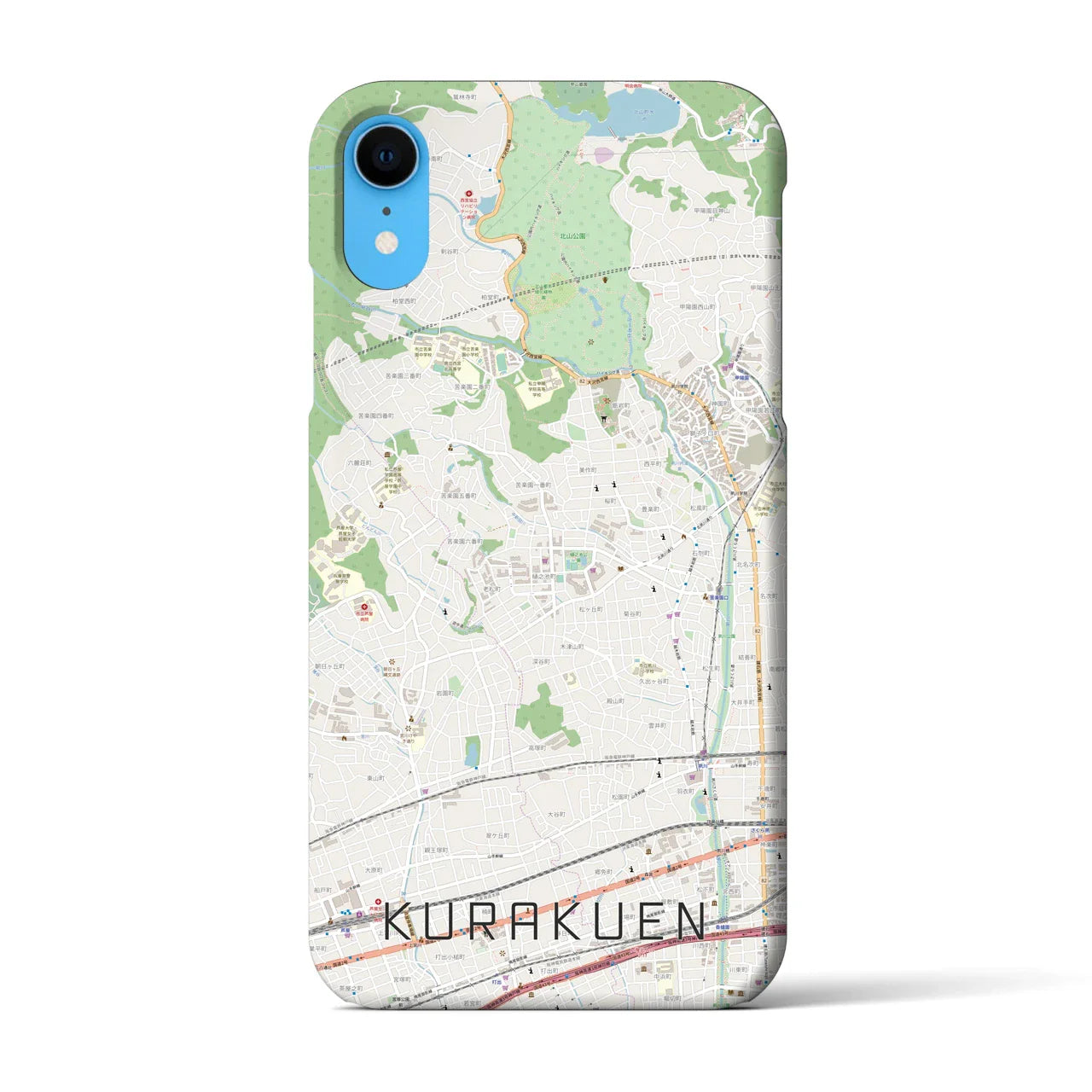 【苦楽園(兵庫県)】地図柄iPhoneケース(バックカバータイプ)