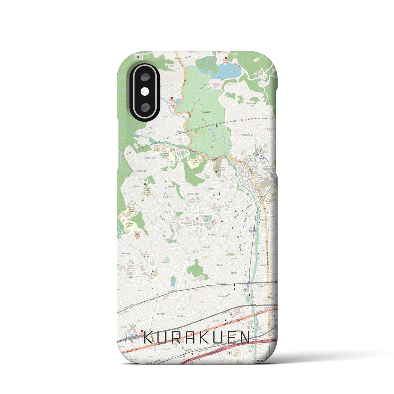 【苦楽園(兵庫県)】地図柄iPhoneケース(バックカバータイプ)