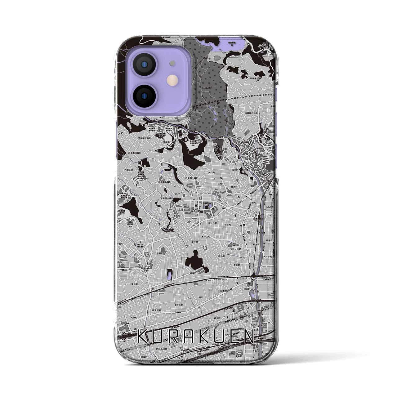 【苦楽園(兵庫県)】地図柄iPhoneケース(クリアタイプ)