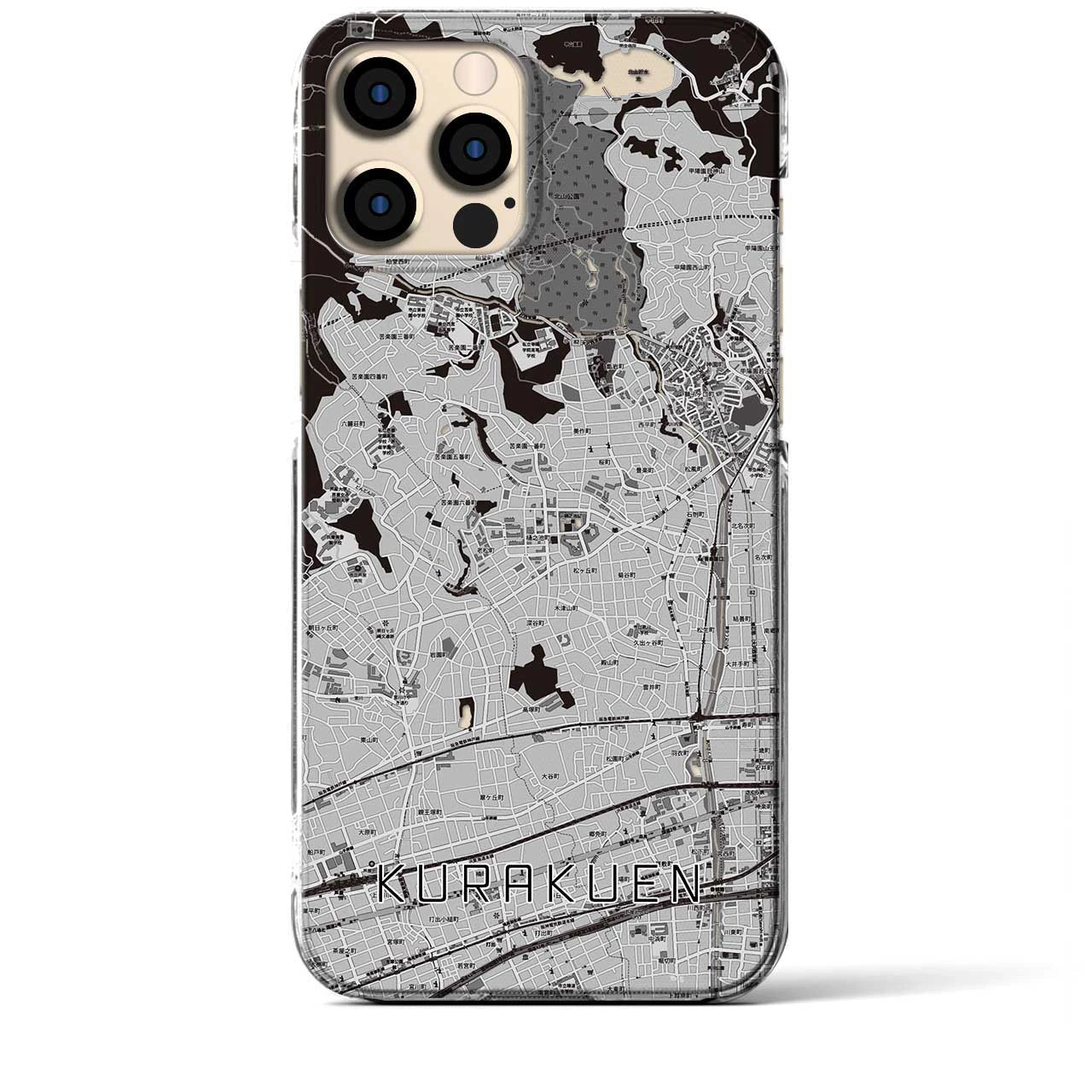 【苦楽園(兵庫県)】地図柄iPhoneケース(クリアタイプ)