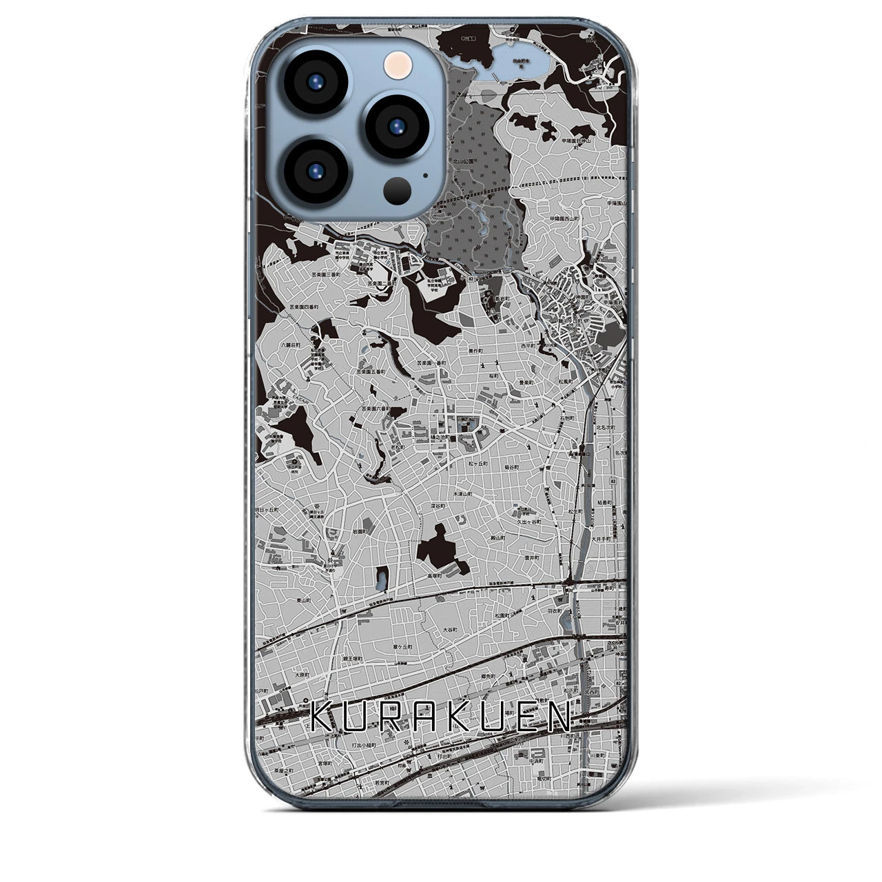 【苦楽園(兵庫県)】地図柄iPhoneケース(クリアタイプ)