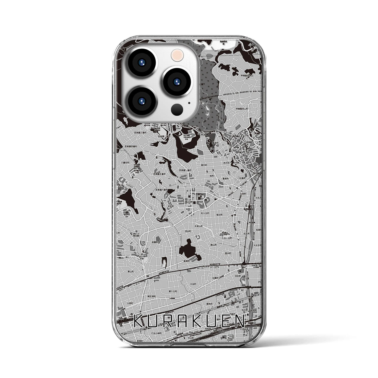 【苦楽園(兵庫県)】地図柄iPhoneケース(クリアタイプ)