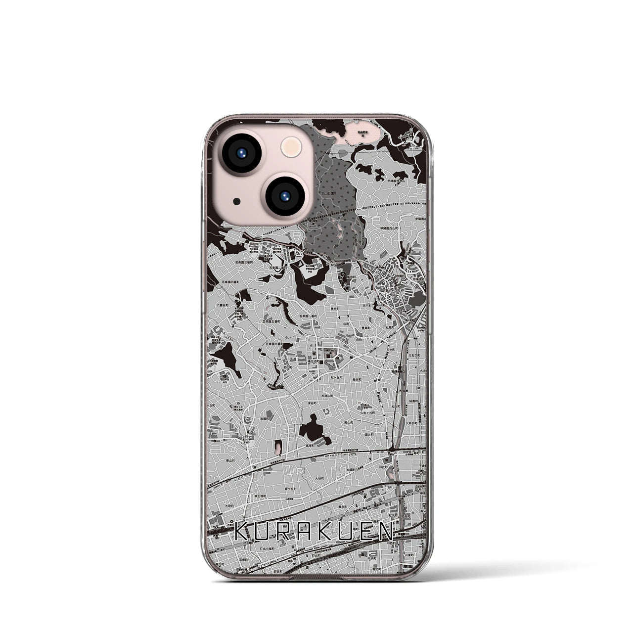 【苦楽園(兵庫県)】地図柄iPhoneケース(クリアタイプ)