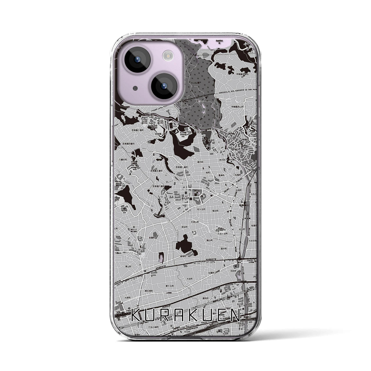 【苦楽園(兵庫県)】地図柄iPhoneケース(クリアタイプ)