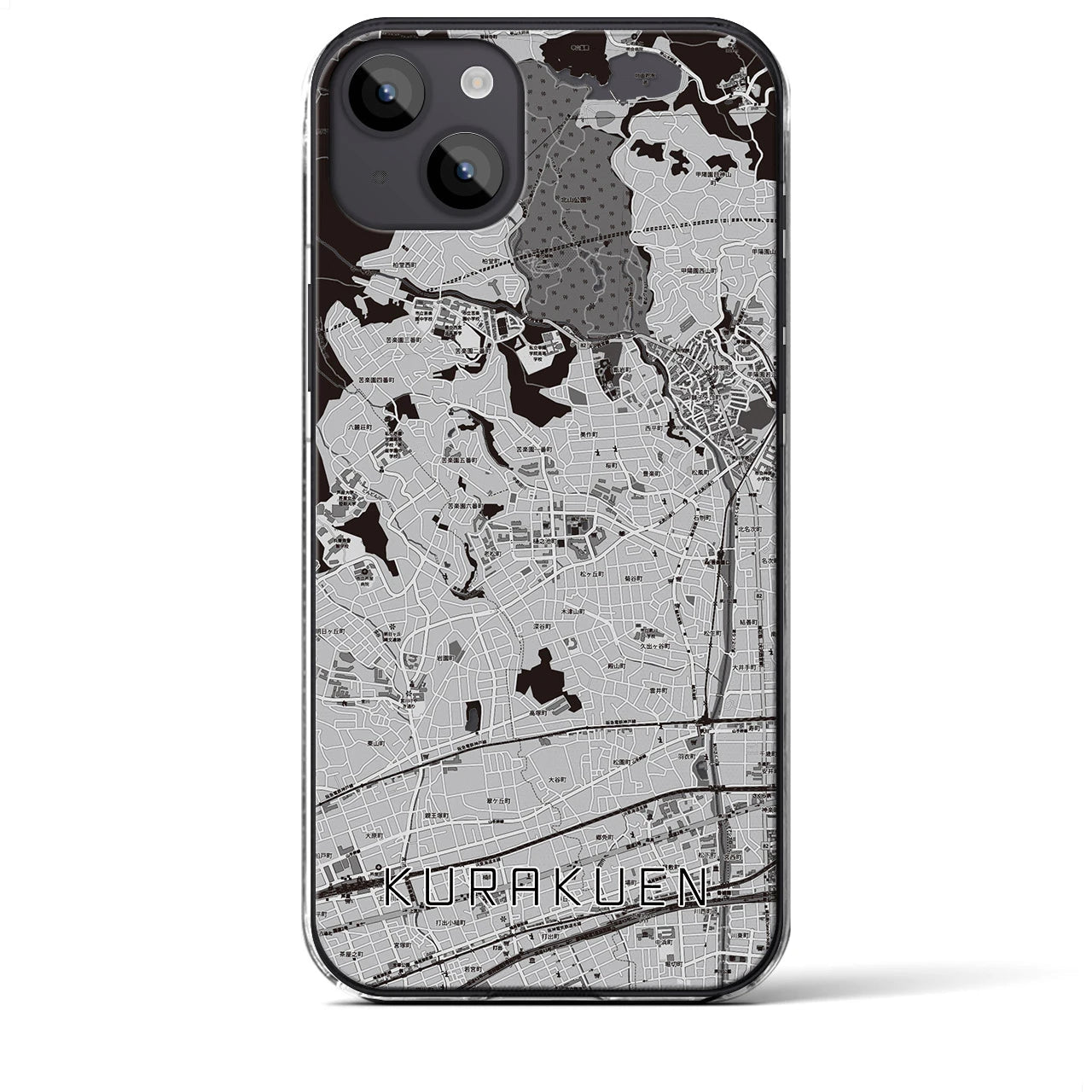 【苦楽園(兵庫県)】地図柄iPhoneケース(クリアタイプ)