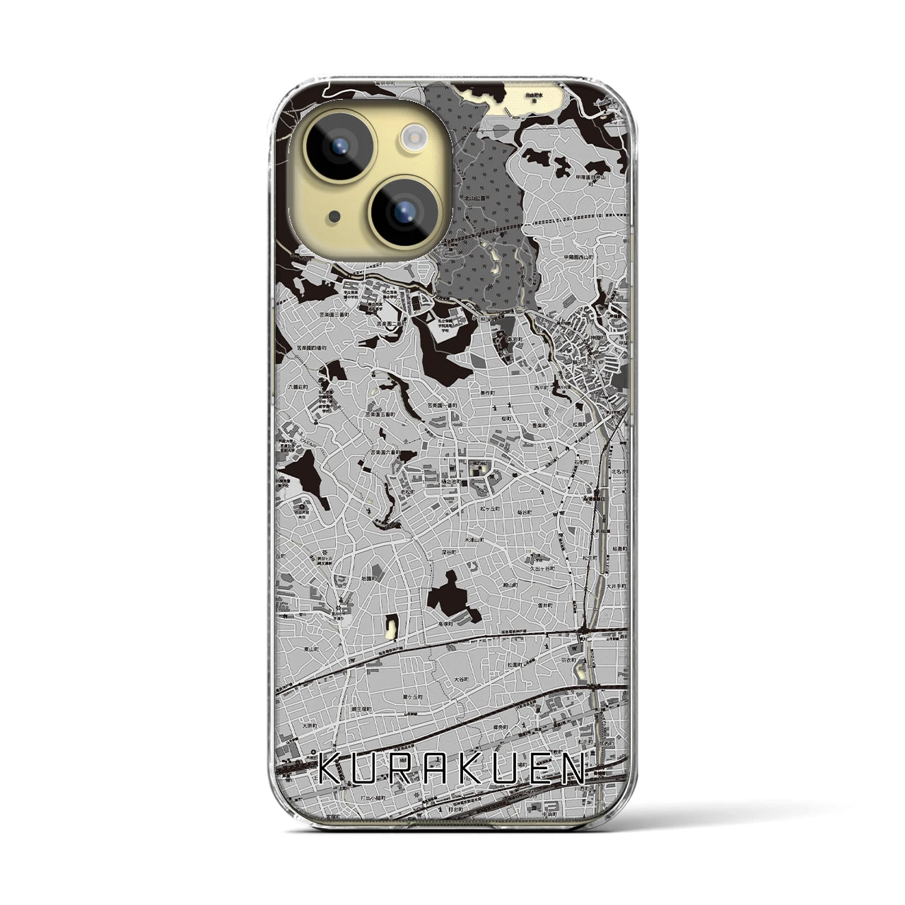 【苦楽園(兵庫県)】地図柄iPhoneケース(クリアタイプ)