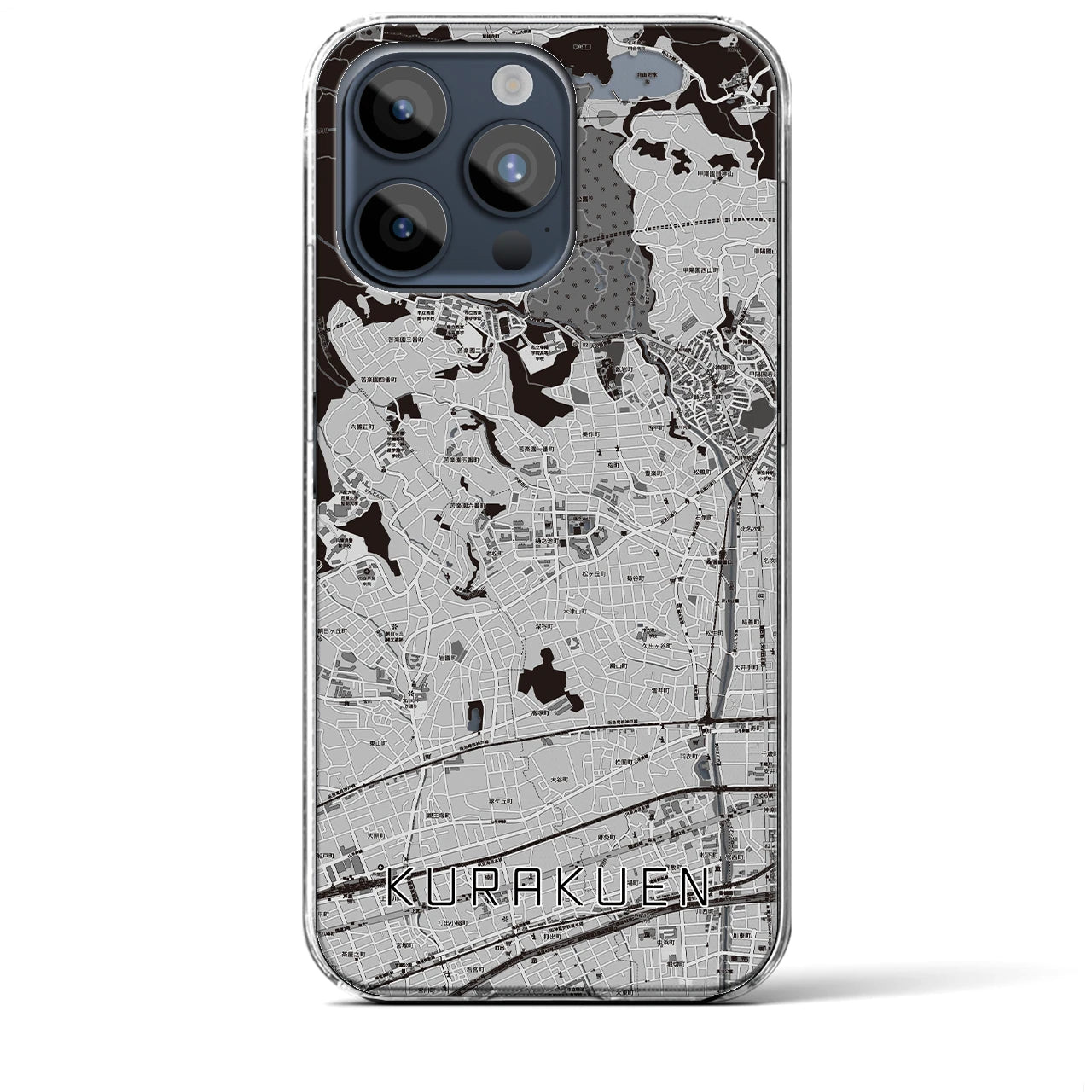 【苦楽園(兵庫県)】地図柄iPhoneケース(クリアタイプ)
