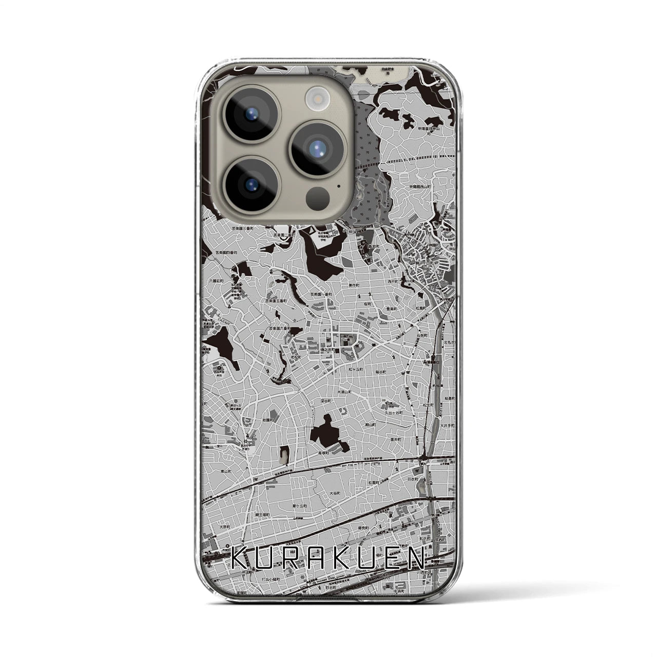 【苦楽園(兵庫県)】地図柄iPhoneケース(クリアタイプ)