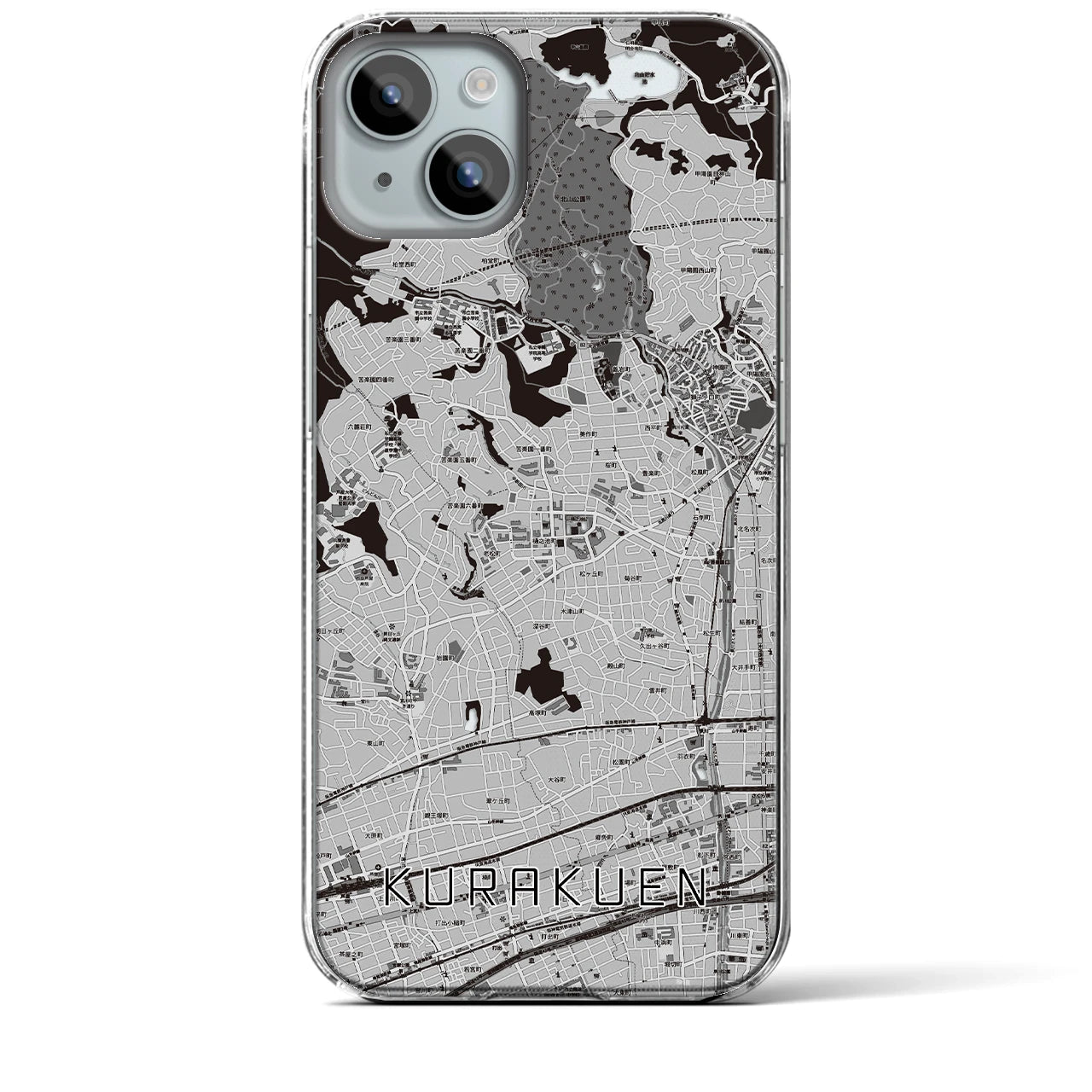 【苦楽園(兵庫県)】地図柄iPhoneケース(クリアタイプ)
