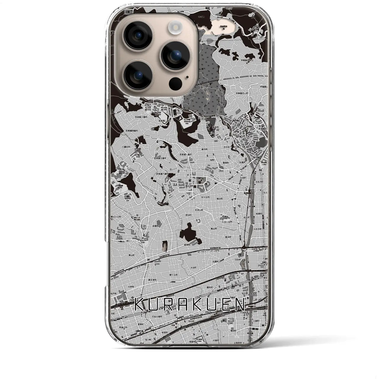 【苦楽園(兵庫県)】地図柄iPhoneケース(クリアタイプ)