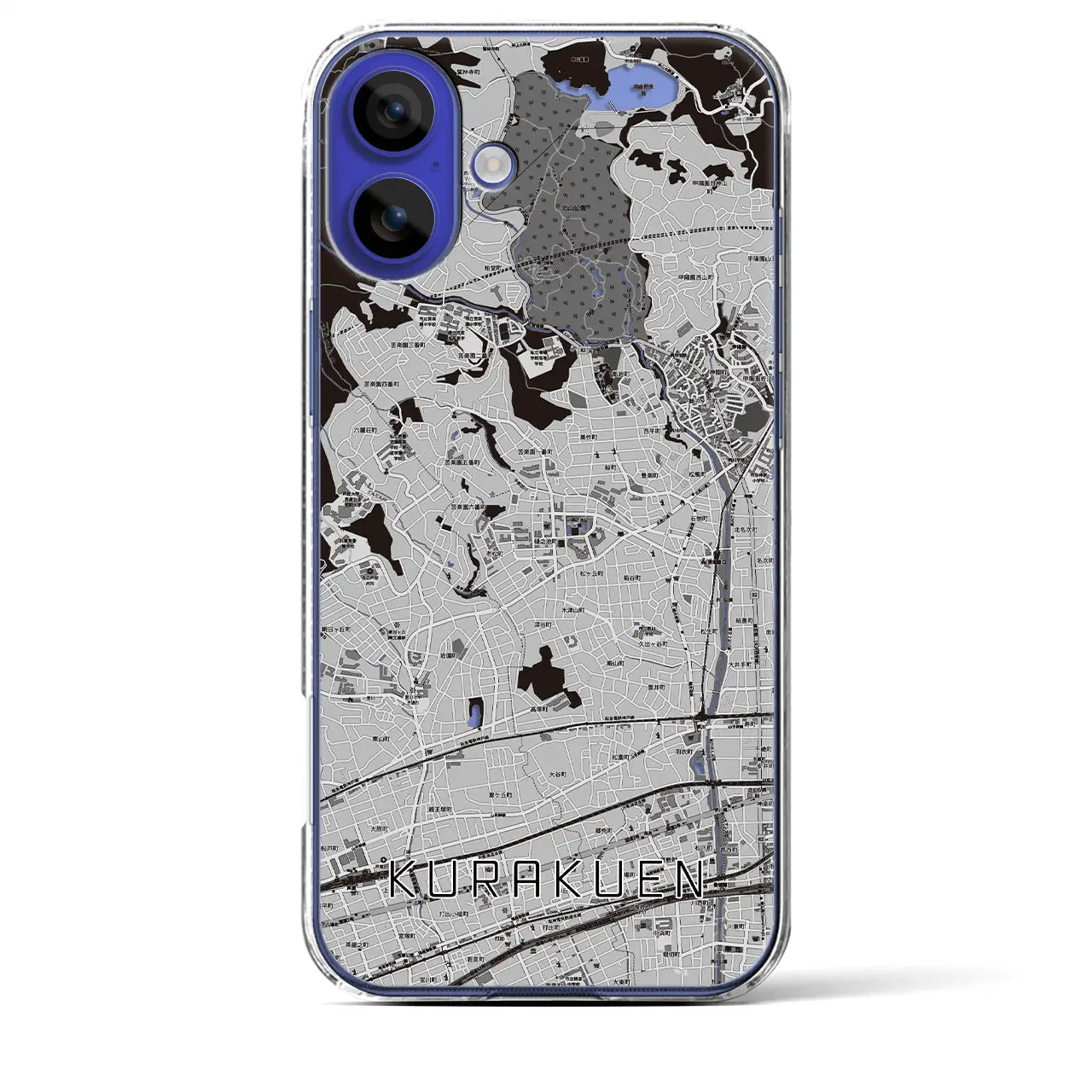 【苦楽園(兵庫県)】地図柄iPhoneケース(クリアタイプ)