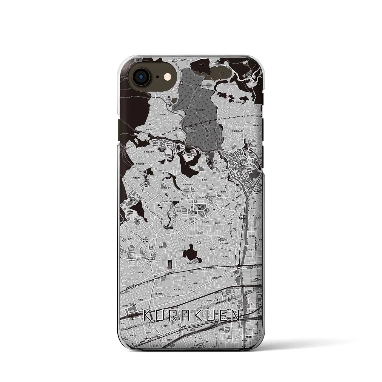 【苦楽園(兵庫県)】地図柄iPhoneケース(クリアタイプ)