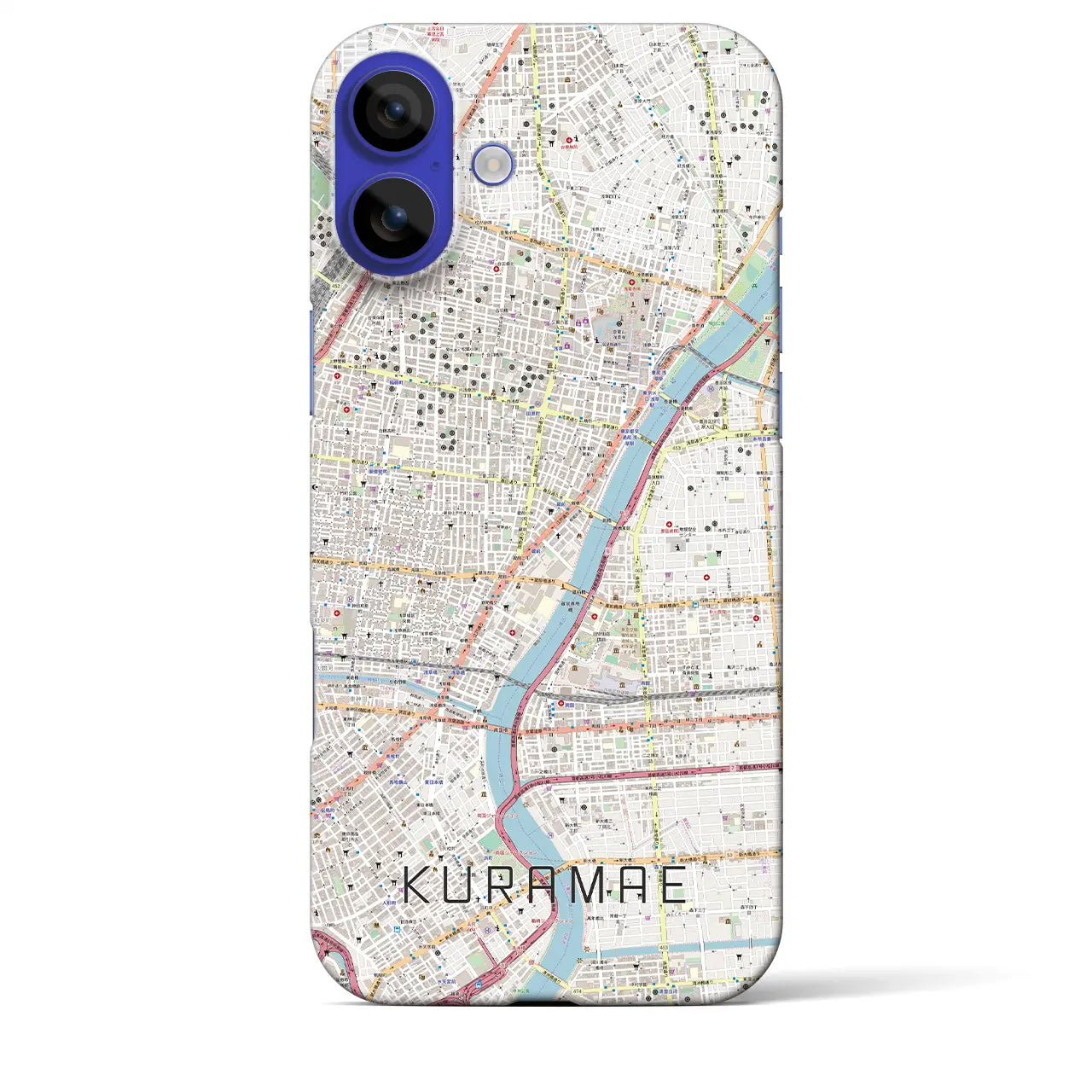 【蔵前(東京都)】地図柄iPhoneケース(バックカバータイプ)ナチュラル・iPhone 16 Pro Max 用