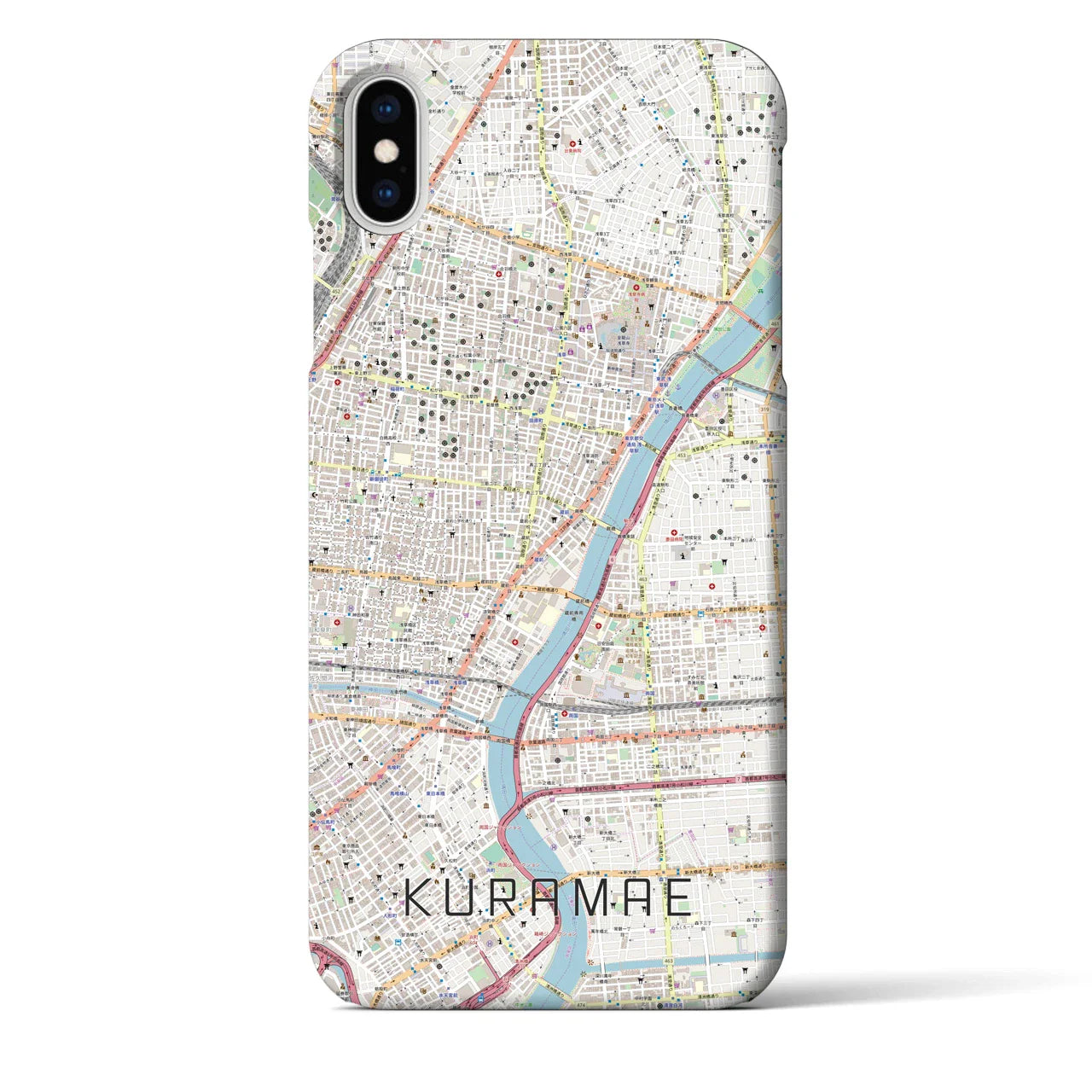 【蔵前(東京都)】地図柄iPhoneケース(バックカバータイプ)