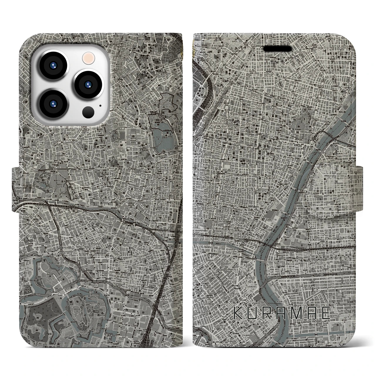 【蔵前(東京都)】地図柄iPhoneケース(手帳タイプ)