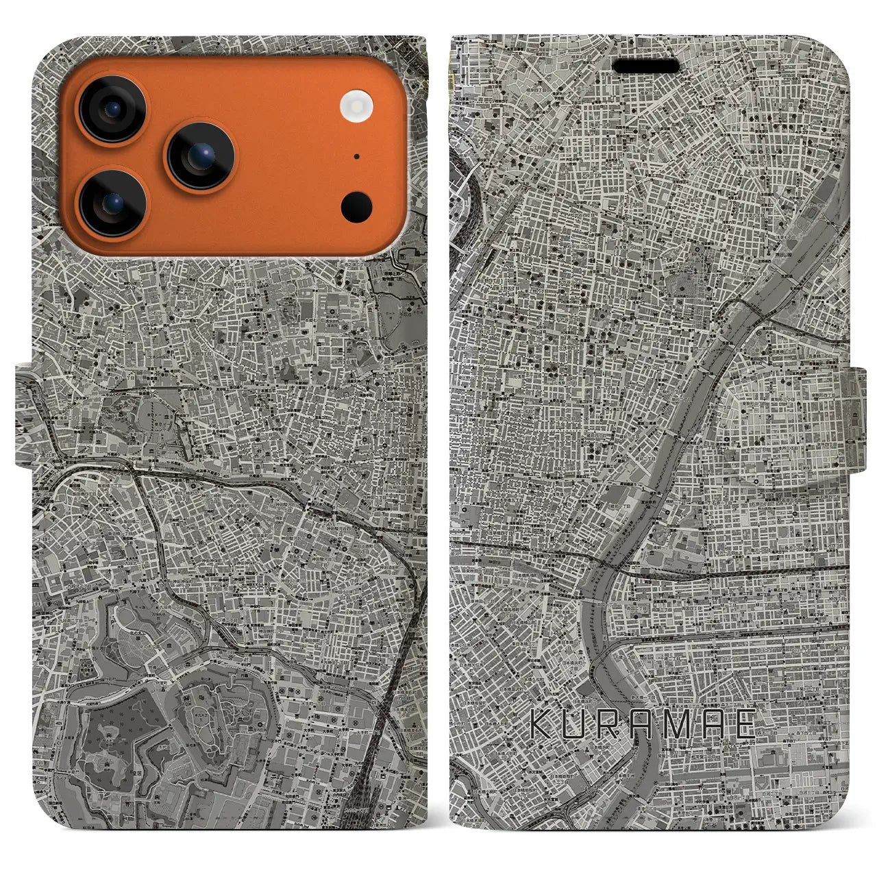 【蔵前(東京都)】地図柄iPhoneケース(手帳タイプ)