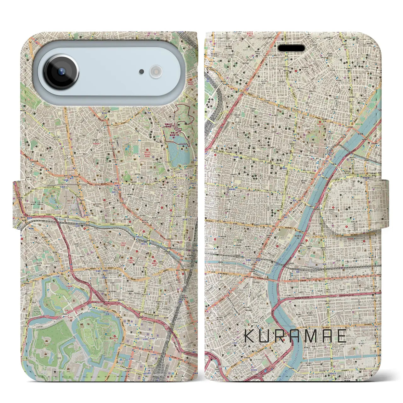 【蔵前(東京都)】地図柄iPhoneケース(手帳タイプ)
