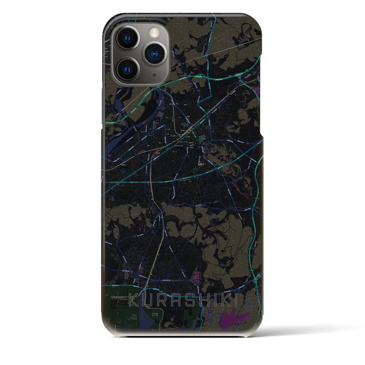 【倉敷(岡山県)】地図柄iPhoneケース(バックカバータイプ)