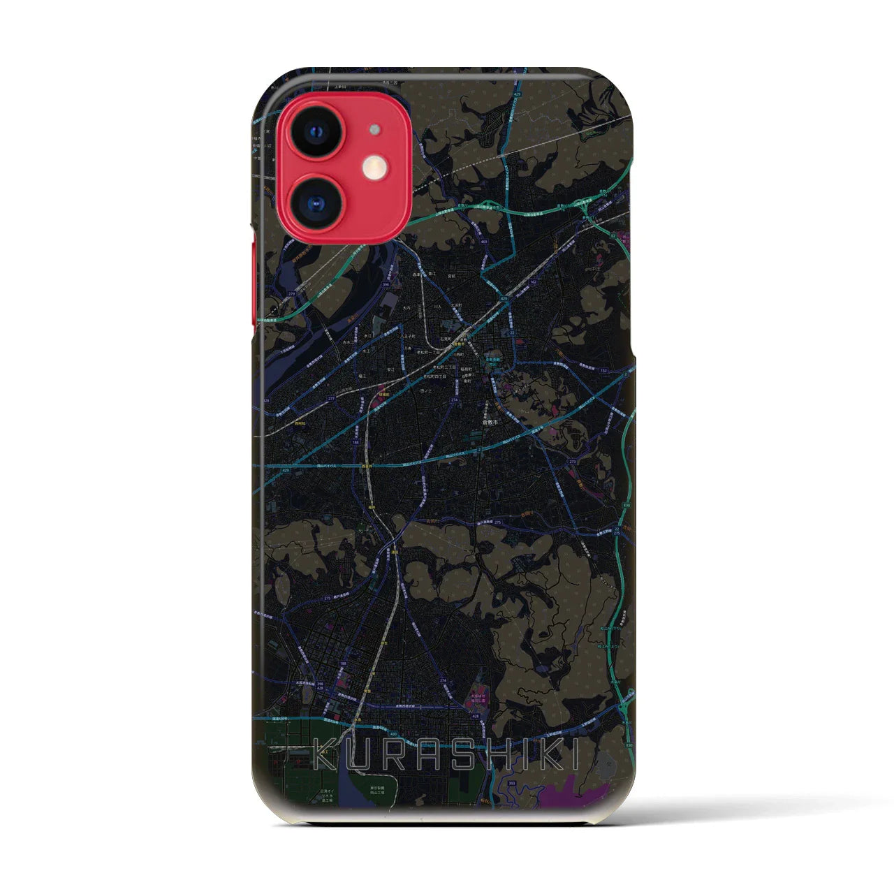 【倉敷(岡山県)】地図柄iPhoneケース(バックカバータイプ)