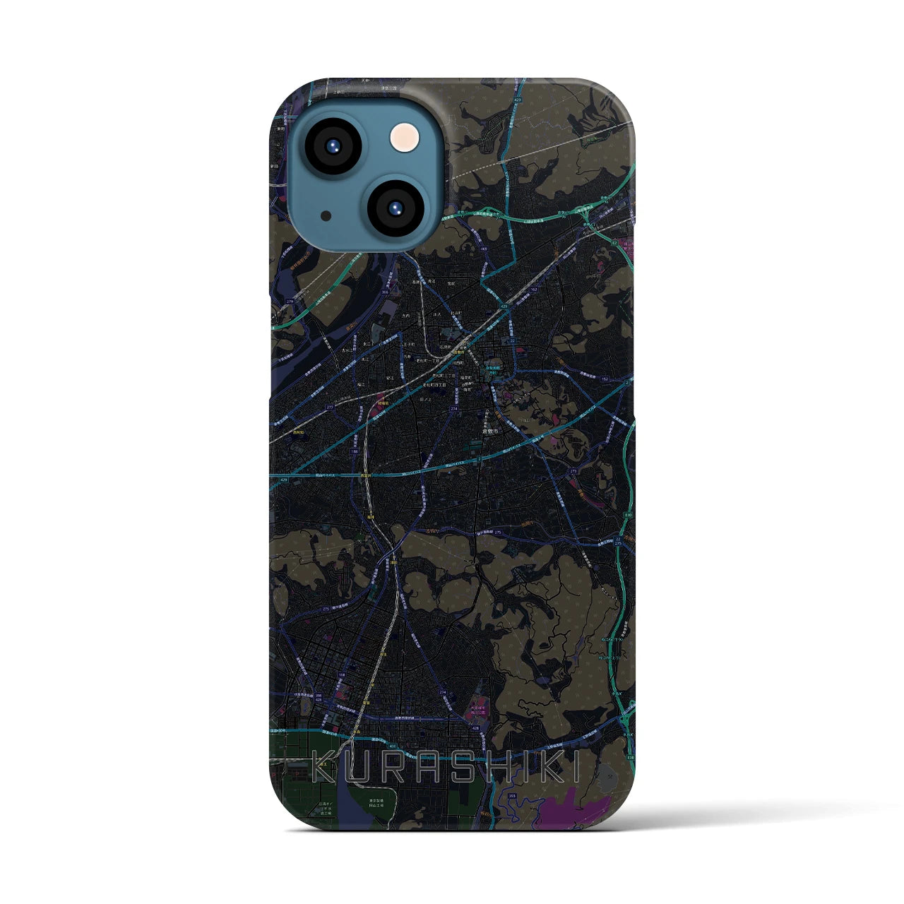 【倉敷(岡山県)】地図柄iPhoneケース(バックカバータイプ)