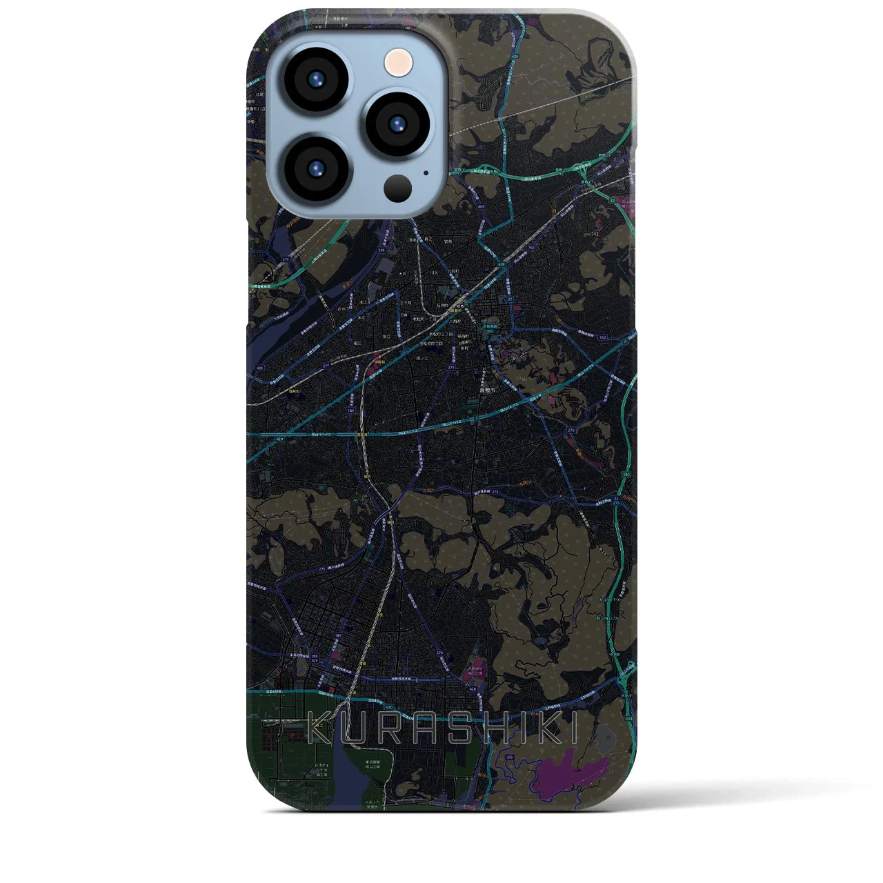 【倉敷(岡山県)】地図柄iPhoneケース(バックカバータイプ)