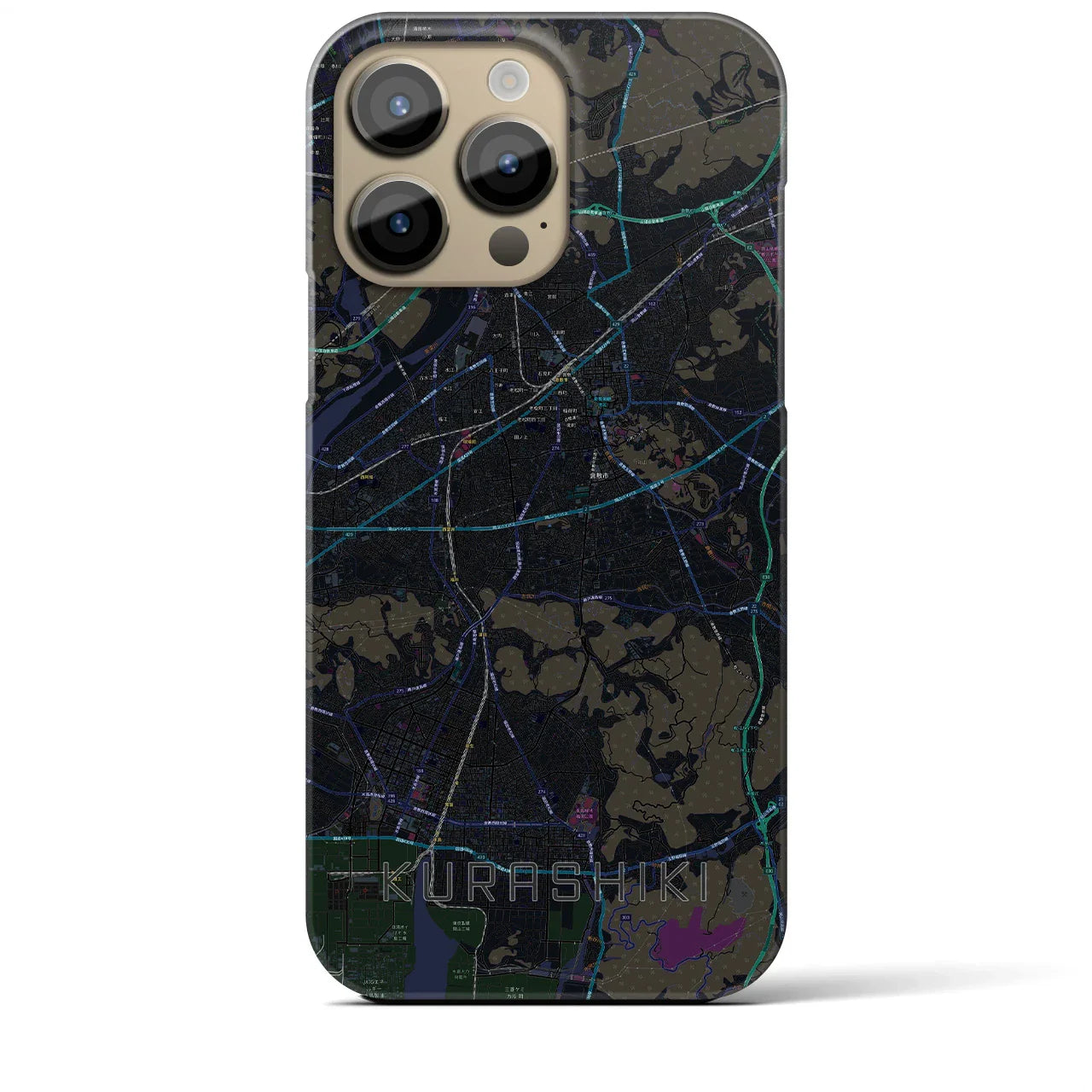 【倉敷(岡山県)】地図柄iPhoneケース(バックカバータイプ)