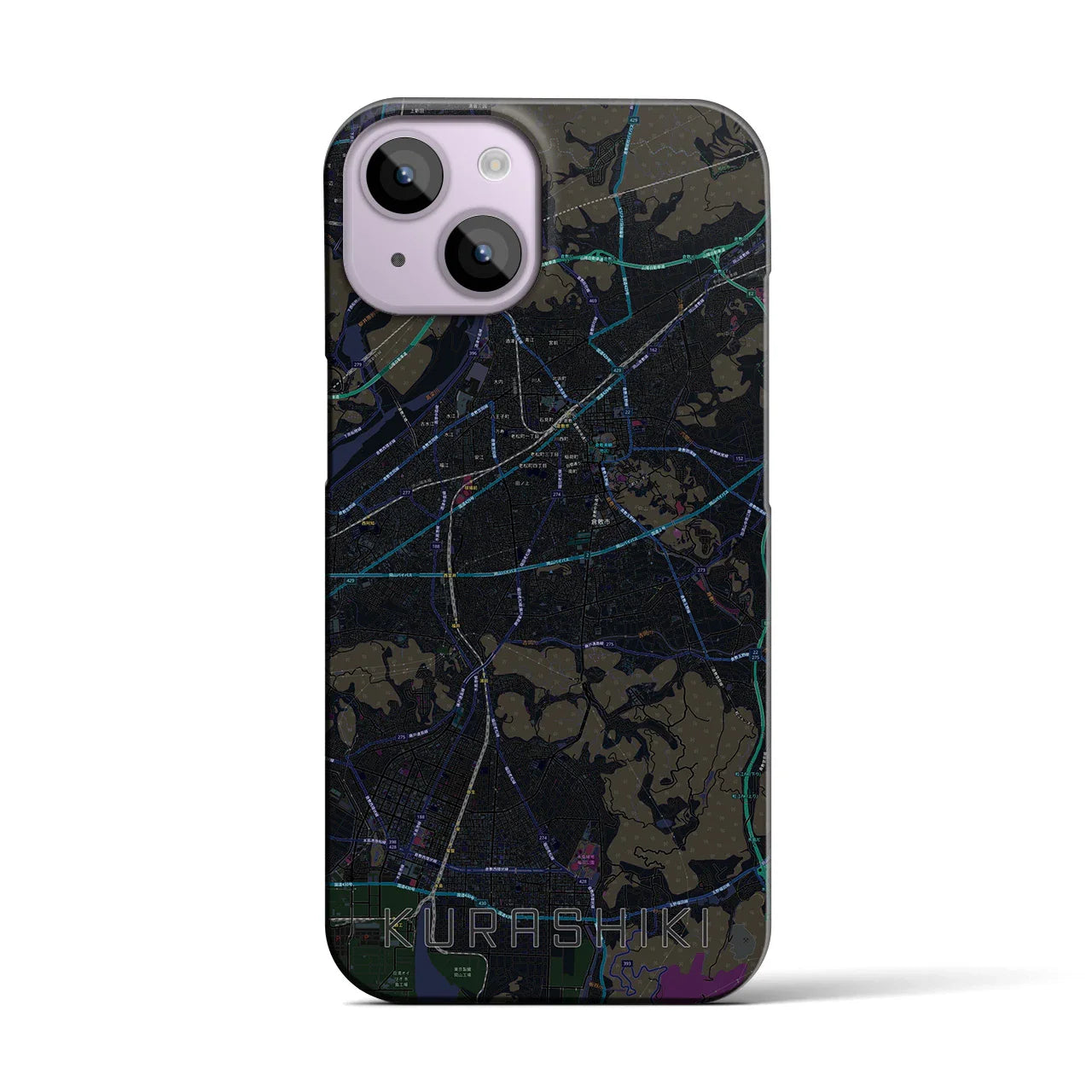 【倉敷(岡山県)】地図柄iPhoneケース(バックカバータイプ)