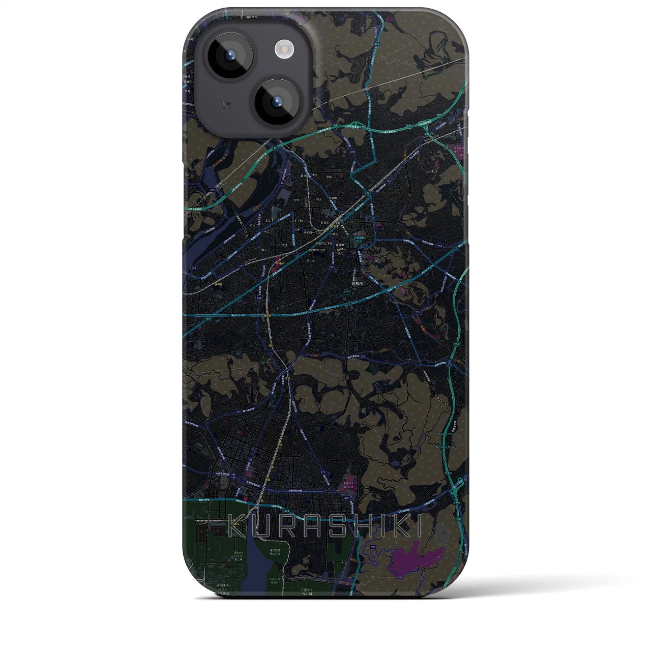 【倉敷(岡山県)】地図柄iPhoneケース(バックカバータイプ)