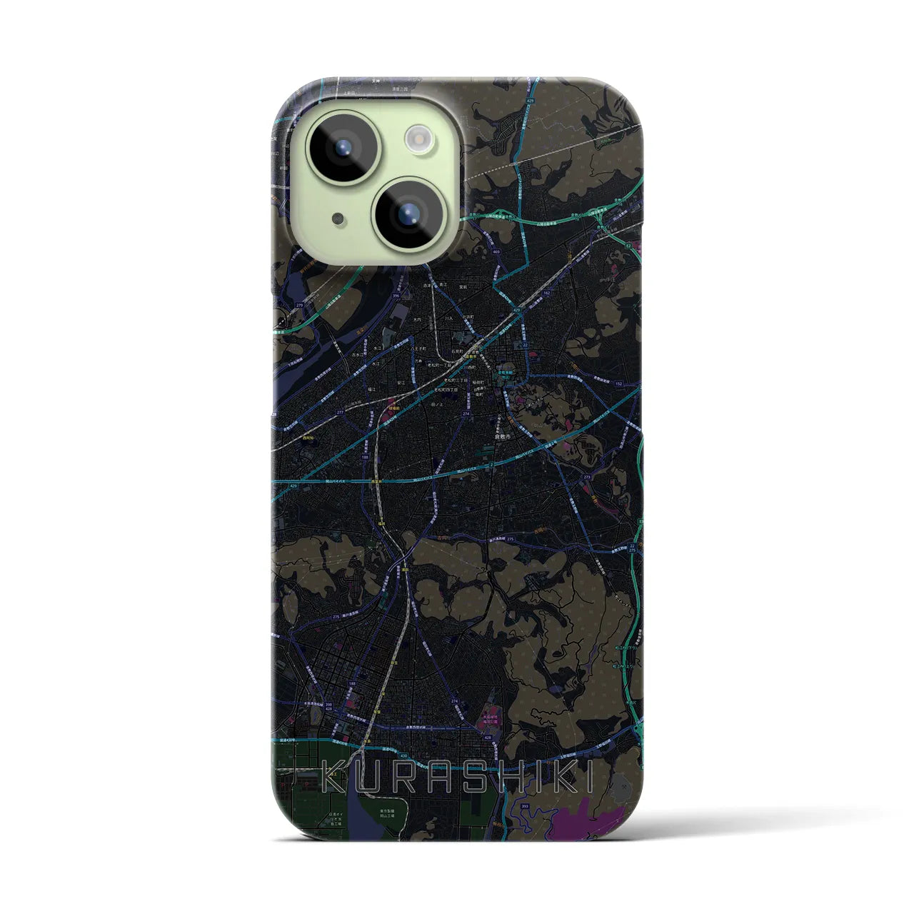 【倉敷(岡山県)】地図柄iPhoneケース(バックカバータイプ)