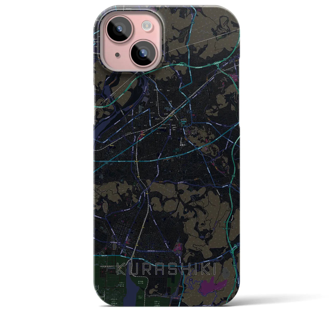 【倉敷(岡山県)】地図柄iPhoneケース(バックカバータイプ)