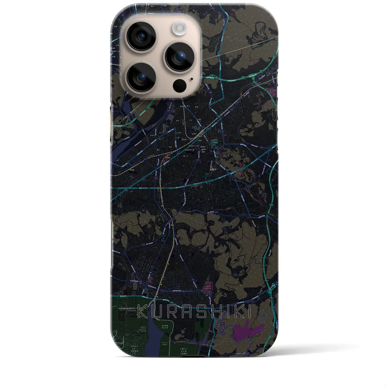 【倉敷(岡山県)】地図柄iPhoneケース(バックカバータイプ)