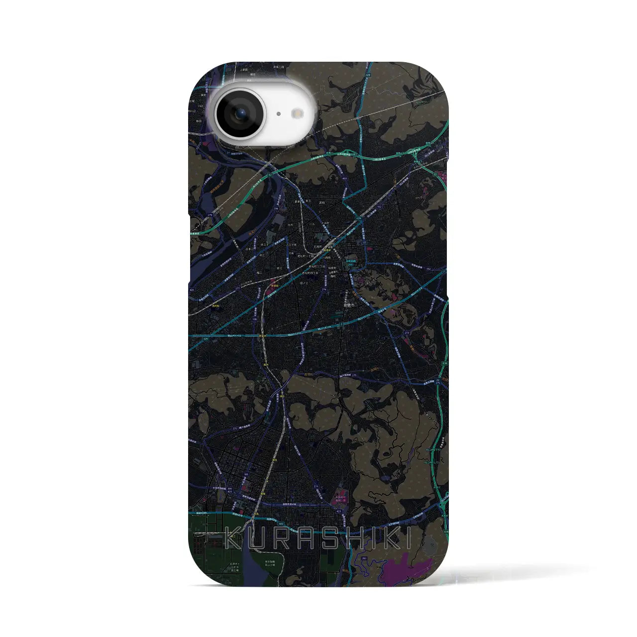 【倉敷(岡山県)】地図柄iPhoneケース(バックカバータイプ)