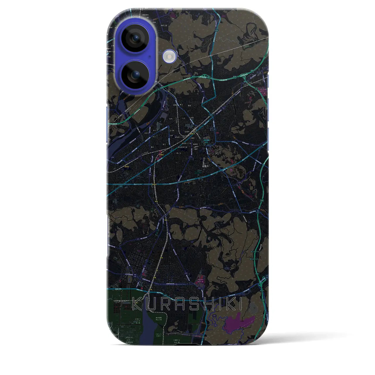 【倉敷(岡山県)】地図柄iPhoneケース(バックカバータイプ)