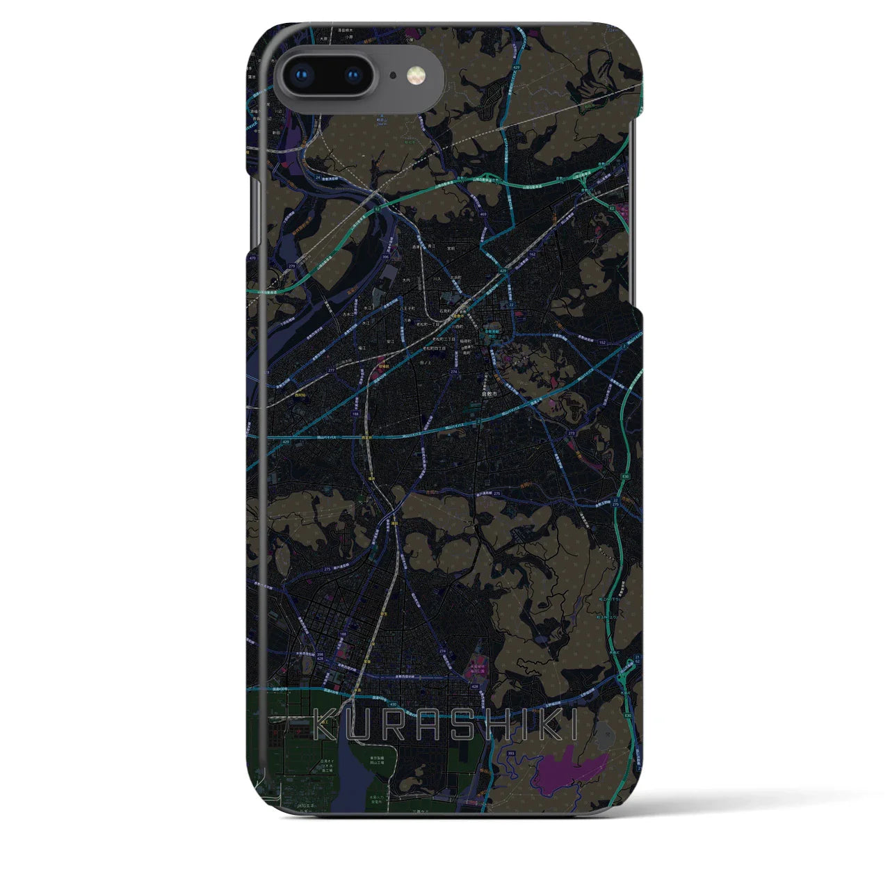 【倉敷(岡山県)】地図柄iPhoneケース(バックカバータイプ)