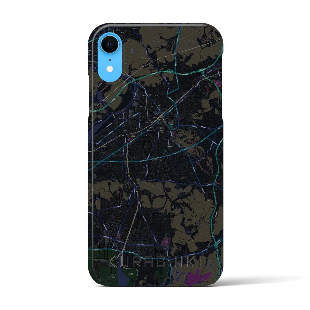 【倉敷(岡山県)】地図柄iPhoneケース(バックカバータイプ)