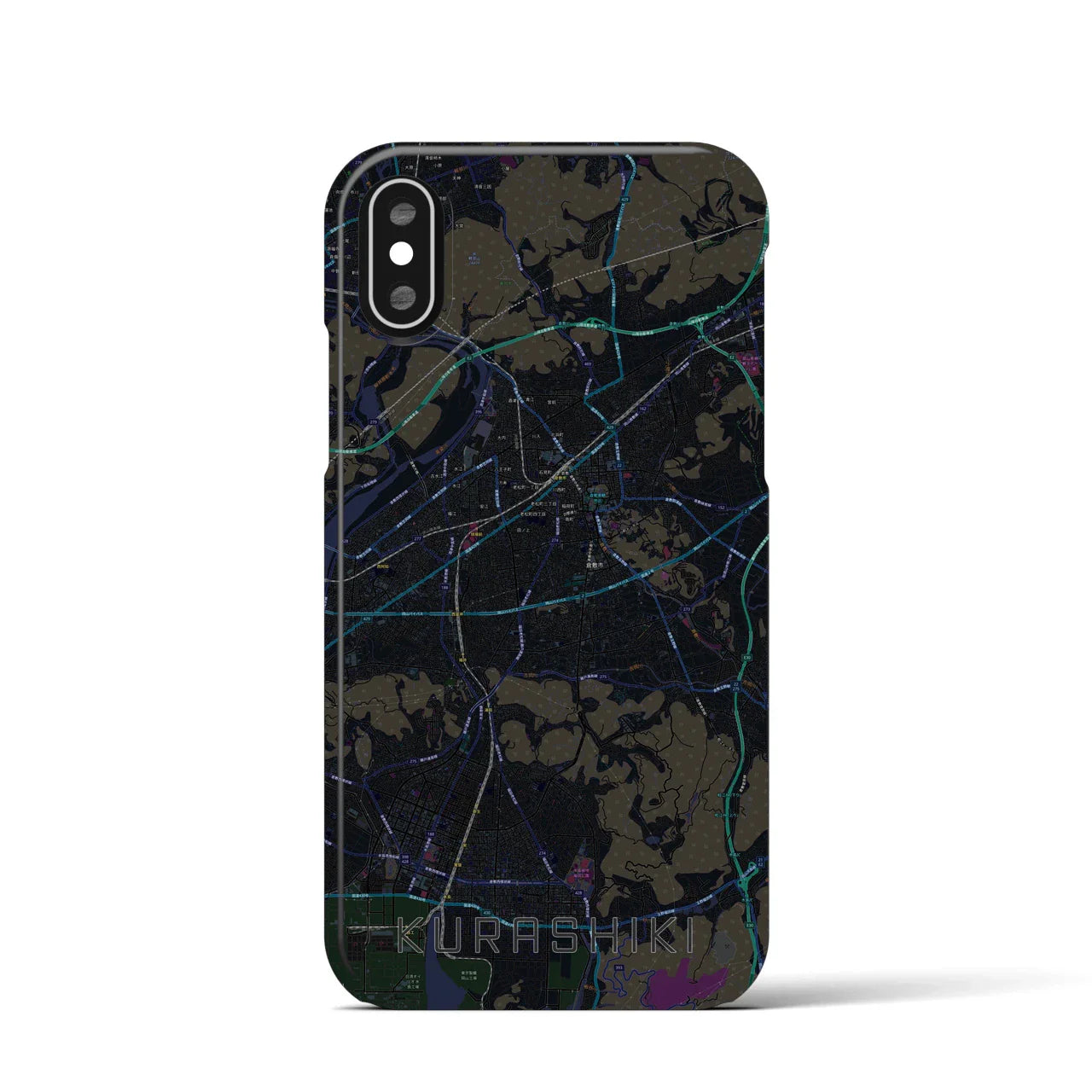 【倉敷(岡山県)】地図柄iPhoneケース(バックカバータイプ)