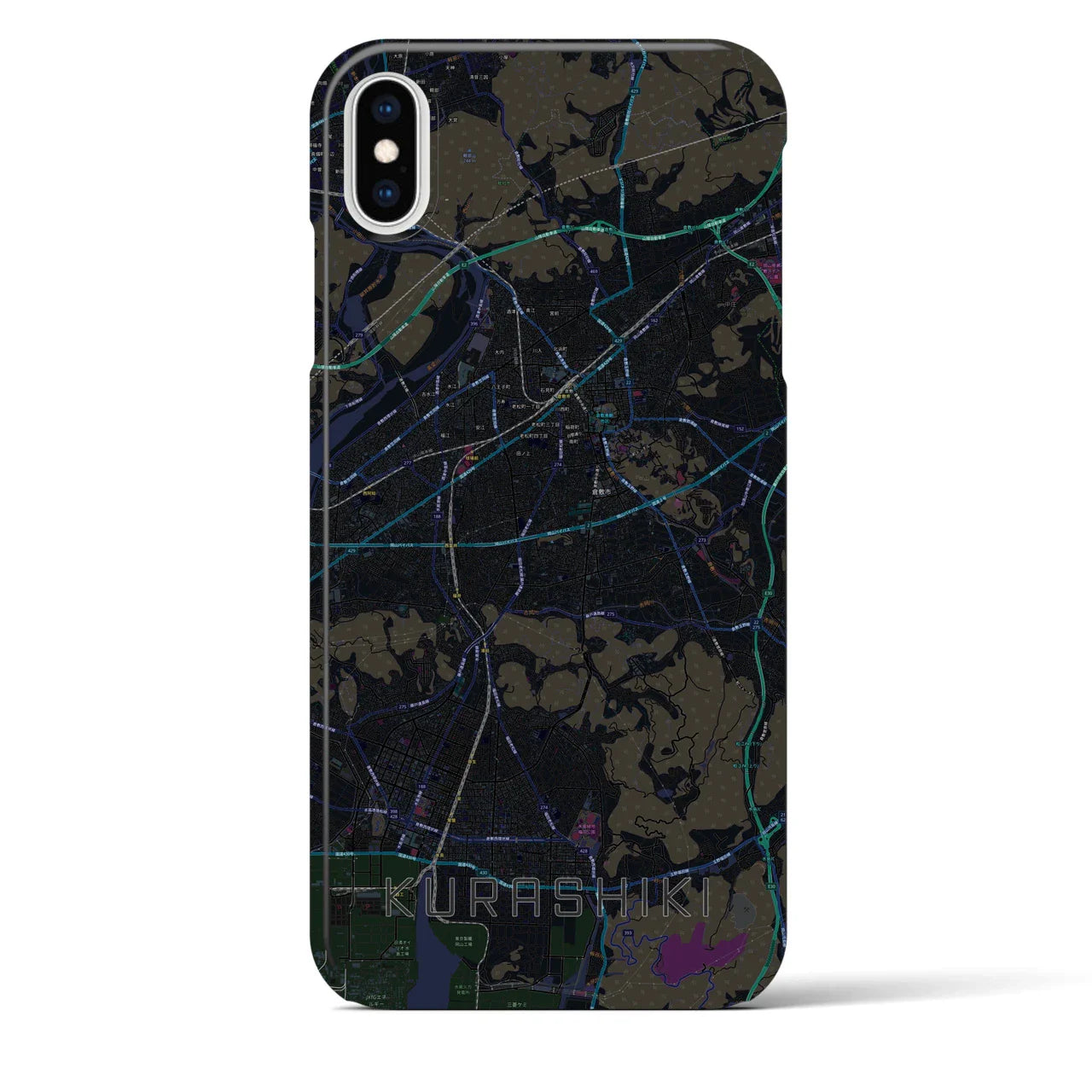 【倉敷(岡山県)】地図柄iPhoneケース(バックカバータイプ)