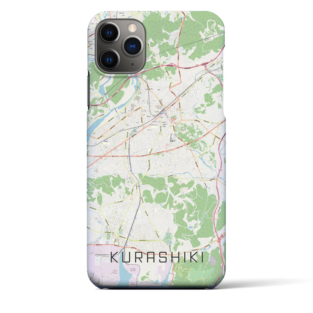 【倉敷(岡山県)】地図柄iPhoneケース(バックカバータイプ)